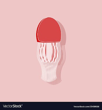 Paper sticker on background of jellyfish vector image