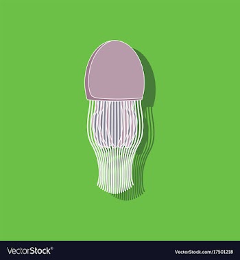 Paper sticker on background of jellyfish vector image