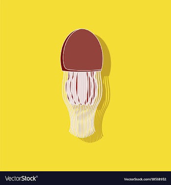Paper sticker on background of jellyfish vector image