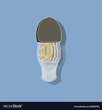 Paper sticker on background of jellyfish vector image