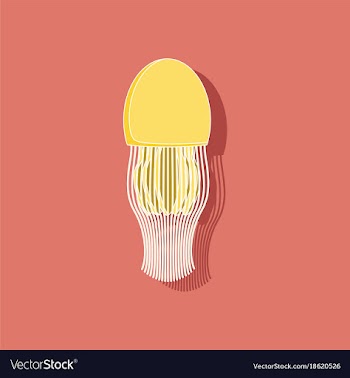 Paper sticker on background of jellyfish vector image