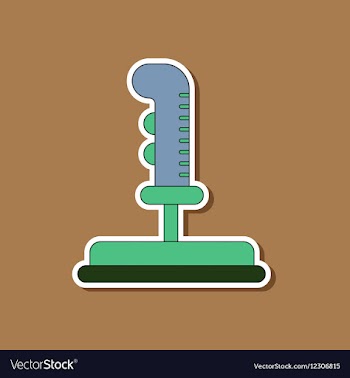 Paper sticker on background of joystick vector image