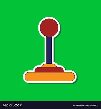 Paper sticker on background of joystick vector image