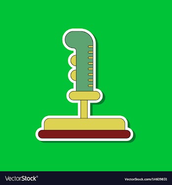Paper sticker on background of joystick vector image