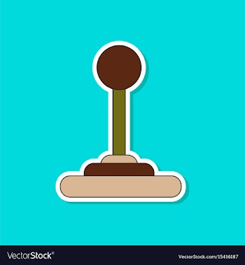 Paper sticker on background of joystick vector image