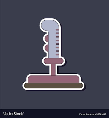 Paper sticker on background of joystick vector image
