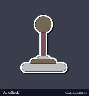 Paper sticker on background of joystick vector image