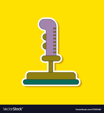Paper sticker on background of joystick vector image