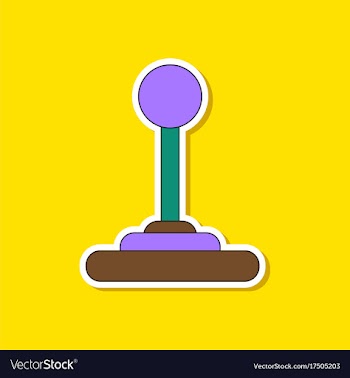 Paper sticker on background of joystick vector image