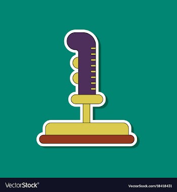 Paper sticker on background of joystick vector image