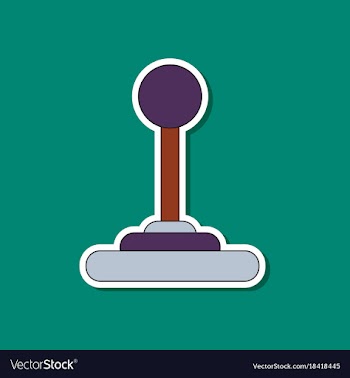 Paper sticker on background of joystick vector image