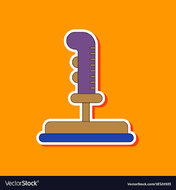 Paper sticker on background of joystick vector image