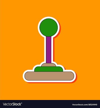 Paper sticker on background of joystick vector image