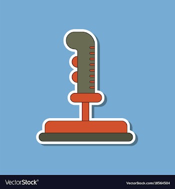 Paper sticker on background of joystick vector image