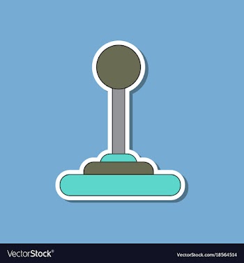 Paper sticker on background of joystick vector image