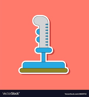Paper sticker on background of joystick vector image