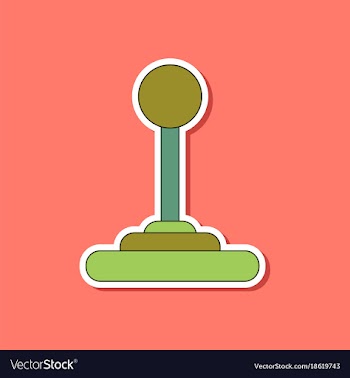 Paper sticker on background of joystick vector image