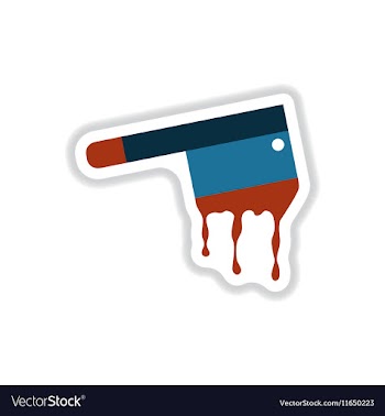 Paper sticker on background of knife blood vector image