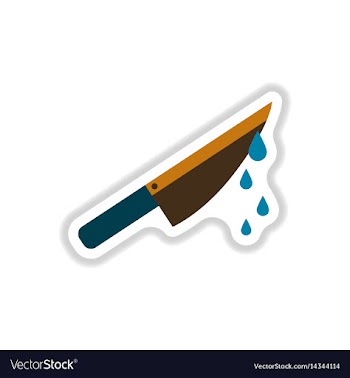 Paper sticker on background of knife blood vector image