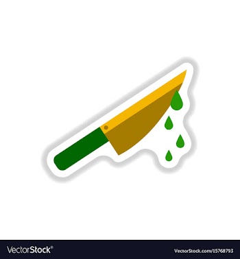 Paper sticker on background of knife blood vector image