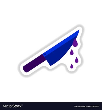 Paper sticker on background of knife blood vector image