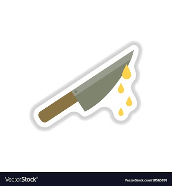Paper sticker on background of knife blood vector image
