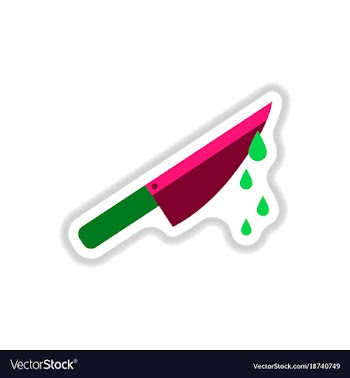 Paper sticker on background of knife blood vector image