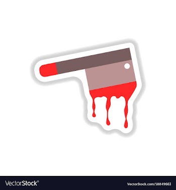Paper sticker on background of knife blood vector image