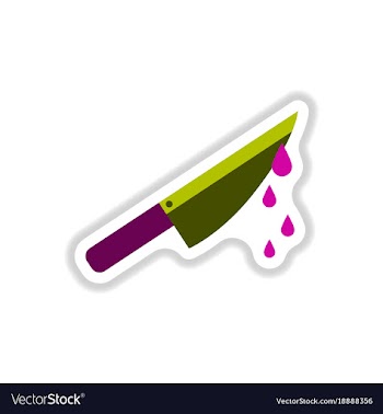 Paper sticker on background of knife blood vector image