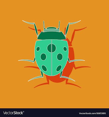 Paper sticker on background of ladybug vector image