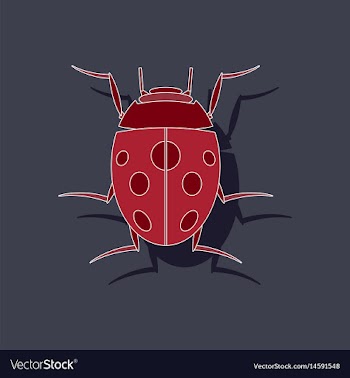 Paper sticker on background of ladybug vector image