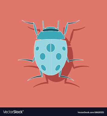 Paper sticker on background of ladybug vector image