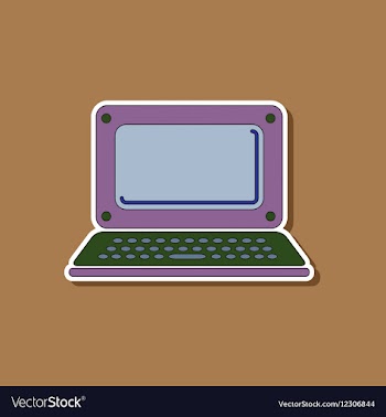 Paper sticker on background of laptop vector image