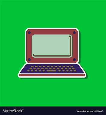 Paper sticker on background of laptop vector image