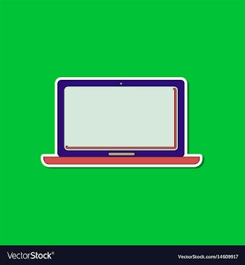 Paper sticker on background of laptop vector image