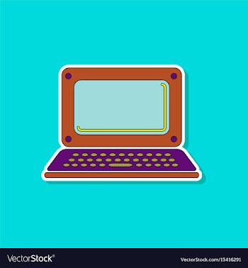 Paper sticker on background of laptop vector image