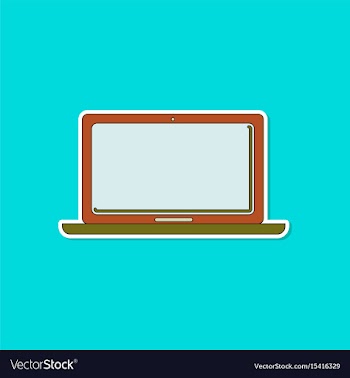 Paper sticker on background of laptop vector image