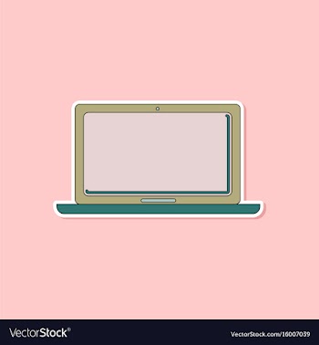 Paper sticker on background of laptop vector image