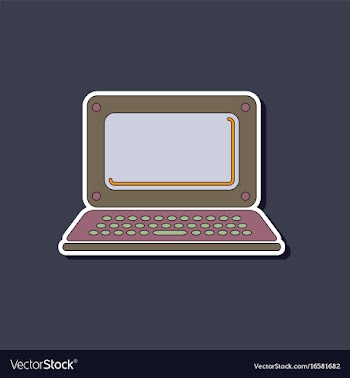 Paper sticker on background of laptop vector image