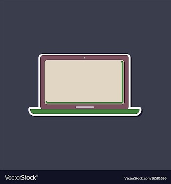 Paper sticker on background of laptop vector image