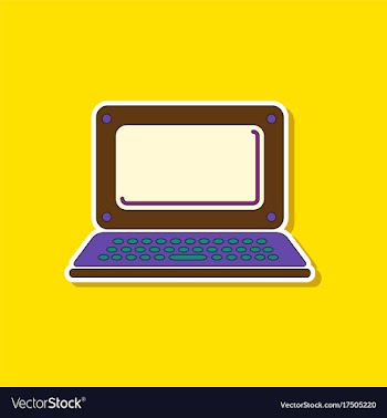 Paper sticker on background of laptop vector image