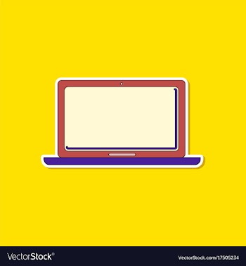 Paper sticker on background of laptop vector image