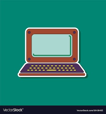 Paper sticker on background of laptop vector image