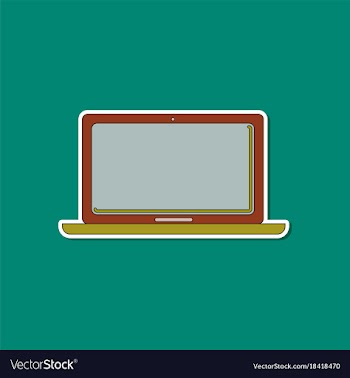 Paper sticker on background of laptop vector image