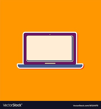 Paper sticker on background of laptop vector image