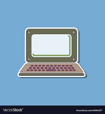 Paper sticker on background of laptop vector image