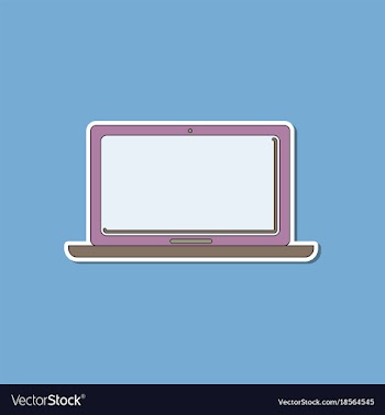 Paper sticker on background of laptop vector image