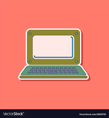 Paper sticker on background of laptop vector image