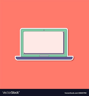 Paper sticker on background of laptop vector image