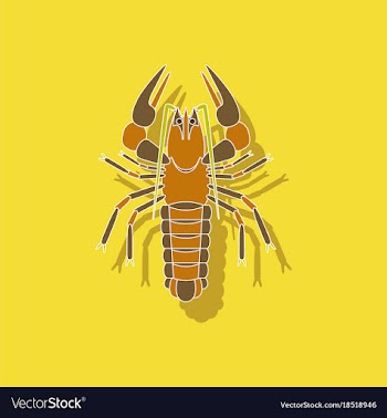 Paper sticker on background of lobster vector image